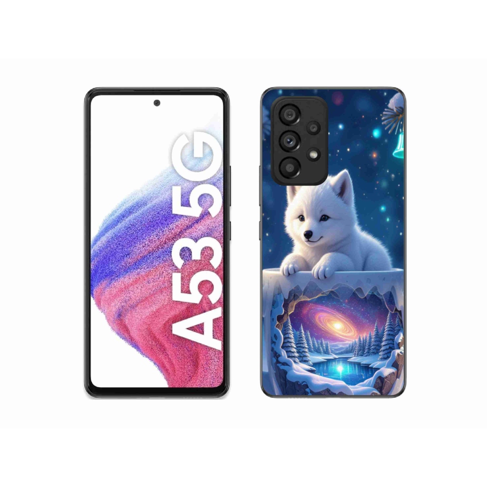 Gelový kryt mmCase na Samsung Galaxy A53 - vánoční štěně