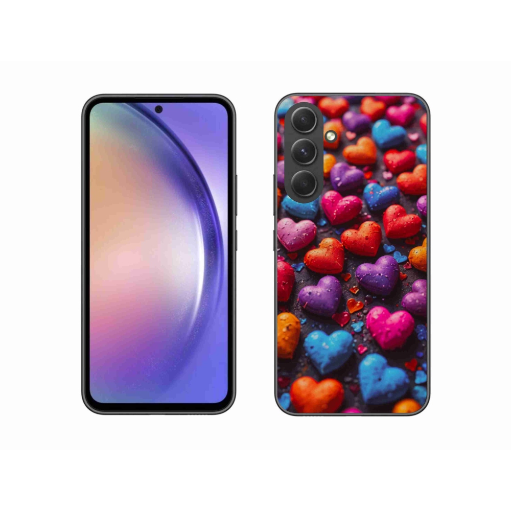Gelový kryt mmCase na Samsung Galaxy A54 5G - barevná srdce