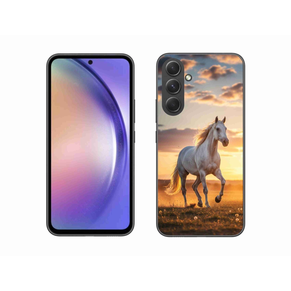 Gelový kryt mmCase na Samsung Galaxy A54 5G - běžící bílý kůň 2