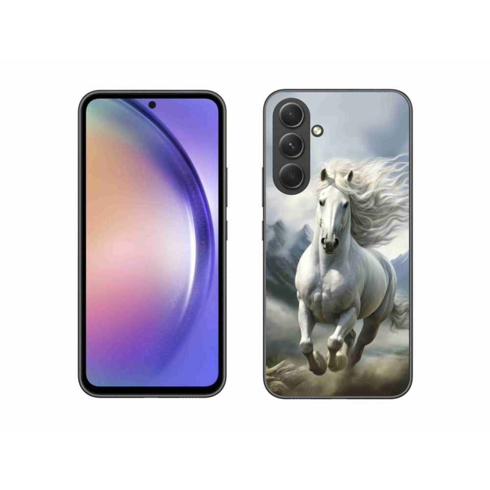 Gelový kryt mmCase na Samsung Galaxy A54 5G - běžící bílý kůň 3