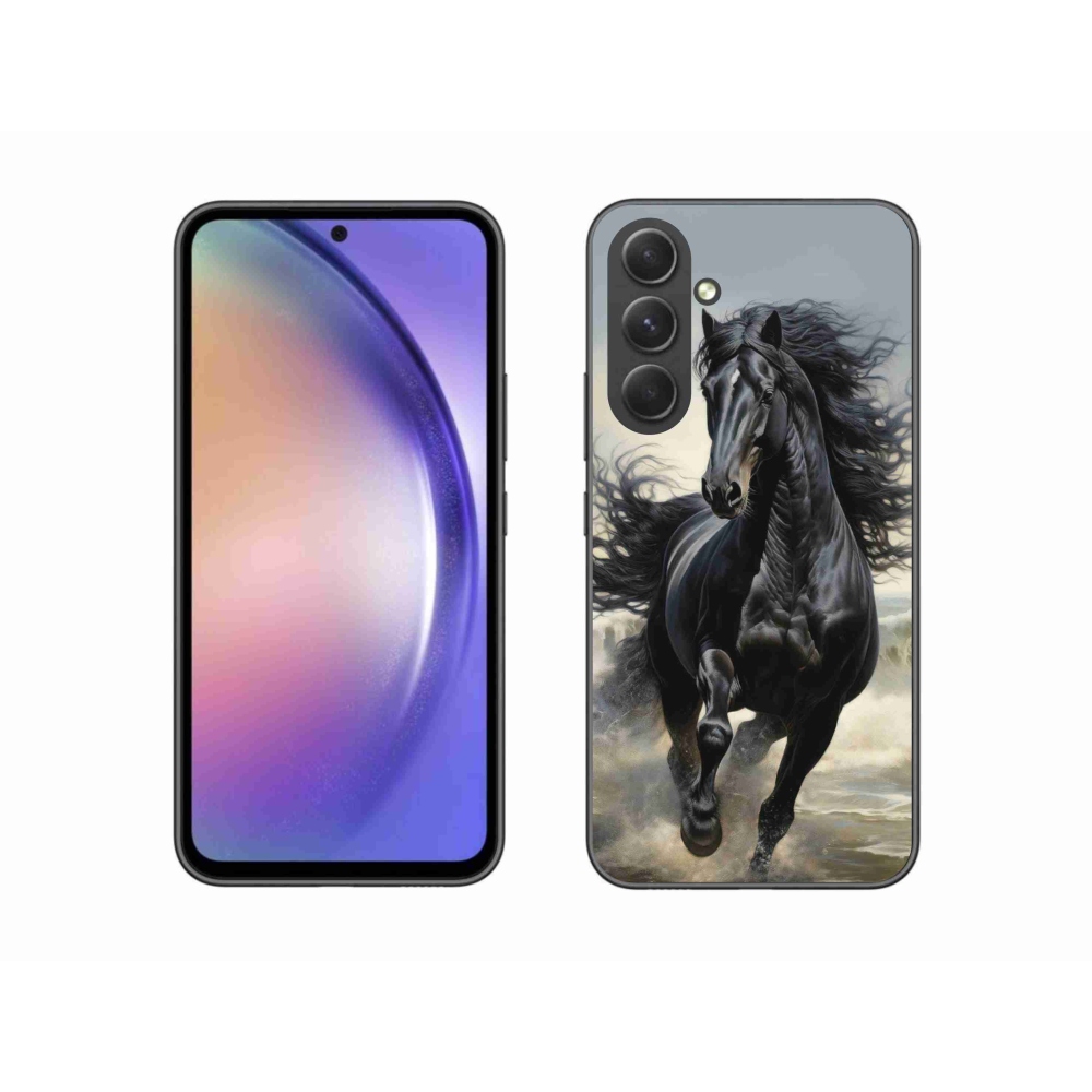 Gelový kryt mmCase na Samsung Galaxy A54 5G - běžící černý kůň