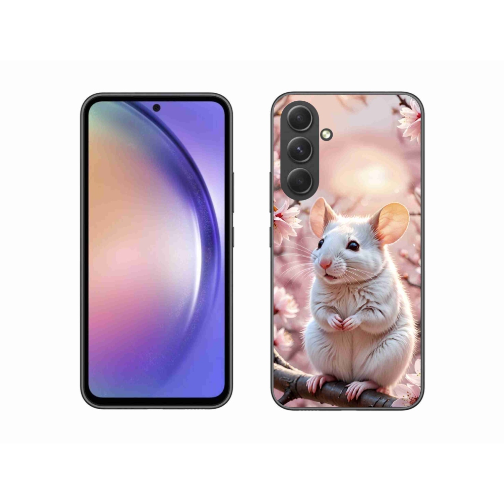 Gelový kryt mmCase na Samsung Galaxy A54 5G - bílá myš na větvi