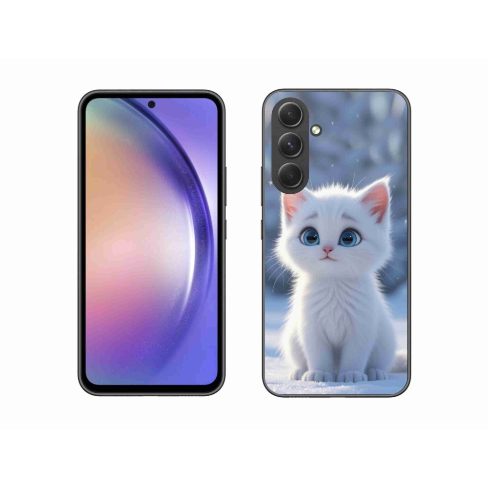 Gelový kryt mmCase na Samsung Galaxy A54 5G - bílé kotě 3