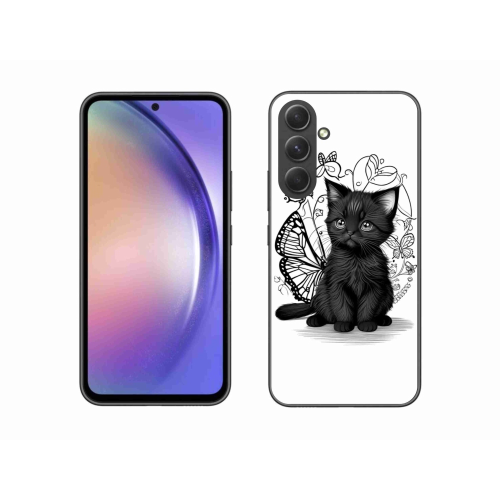 Gelový kryt mmCase na Samsung Galaxy A54 5G - černé kotě