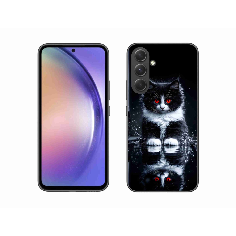 Gelový kryt mmCase na Samsung Galaxy A54 5G - černobílé kotě