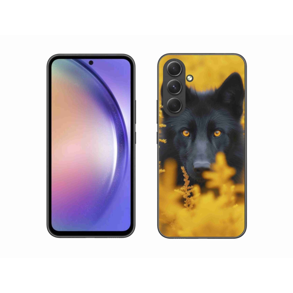 Gelový kryt mmCase na Samsung Galaxy A54 5G - černý vlk 2