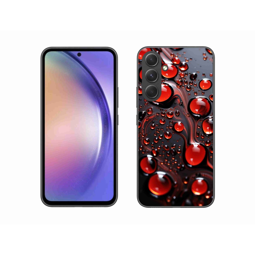 Gelový kryt mmCase na Samsung Galaxy A54 5G - červené kapky 2