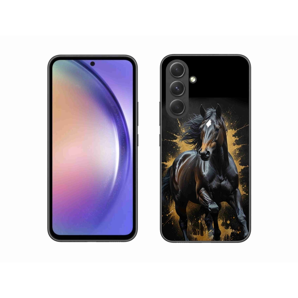 Gelový kryt mmCase na Samsung Galaxy A54 5G - elegantní černý hřebec