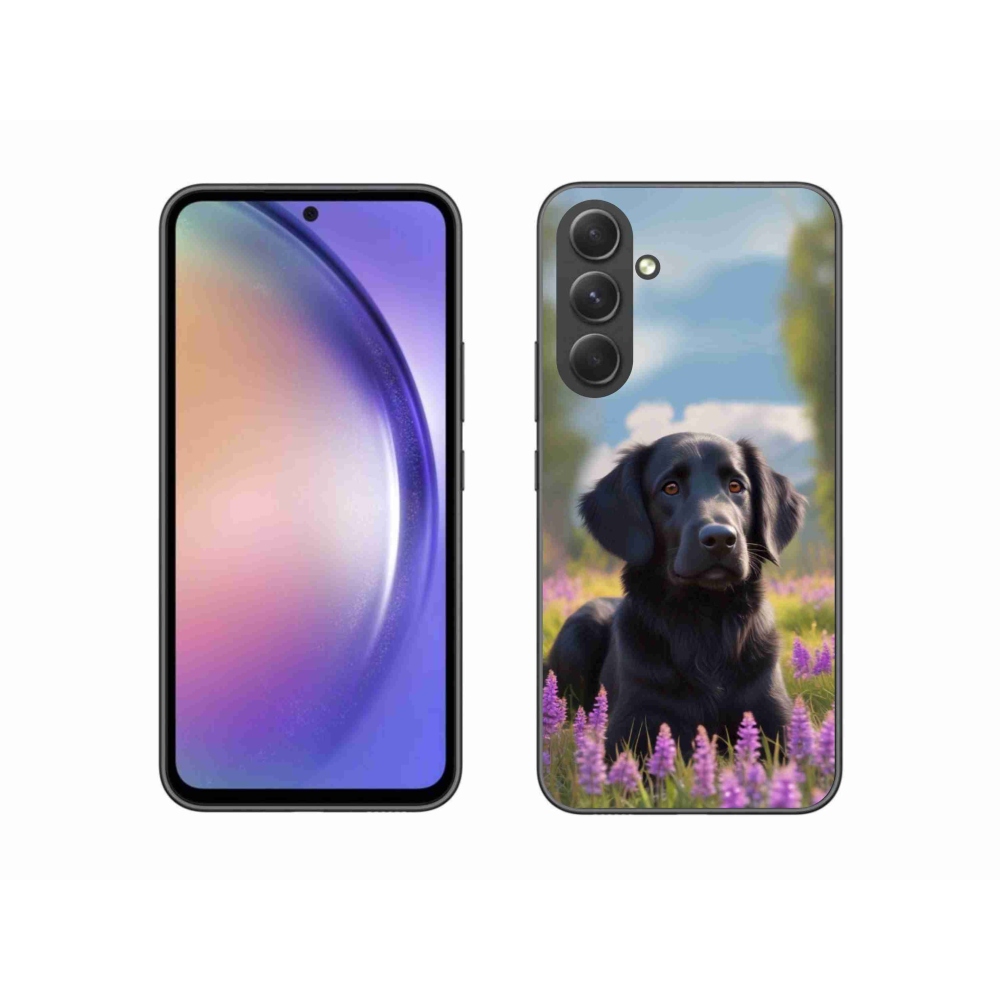 Gelový kryt mmCase na Samsung Galaxy A54 5G - elegantní černý retrívr