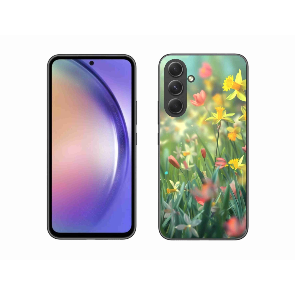 Gelový kryt mmCase na Samsung Galaxy A54 5G - jarní květy