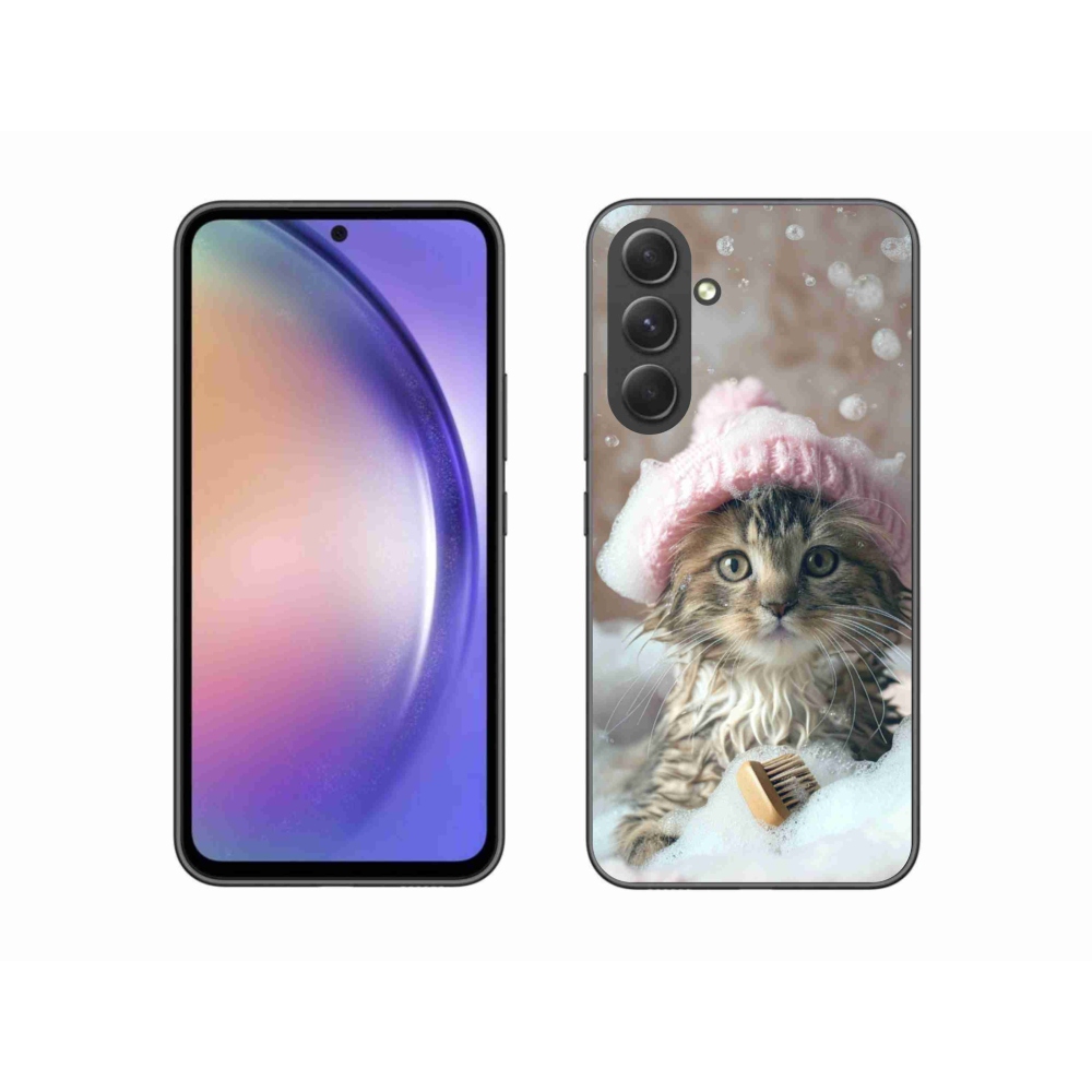 Gelový kryt mmCase na Samsung Galaxy A54 5G - kotě a koupel