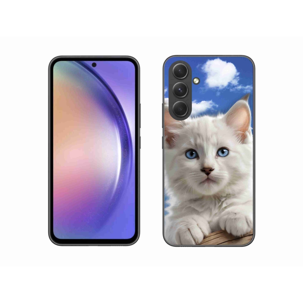 Gelový kryt mmCase na Samsung Galaxy A54 5G - kotě a oblaka