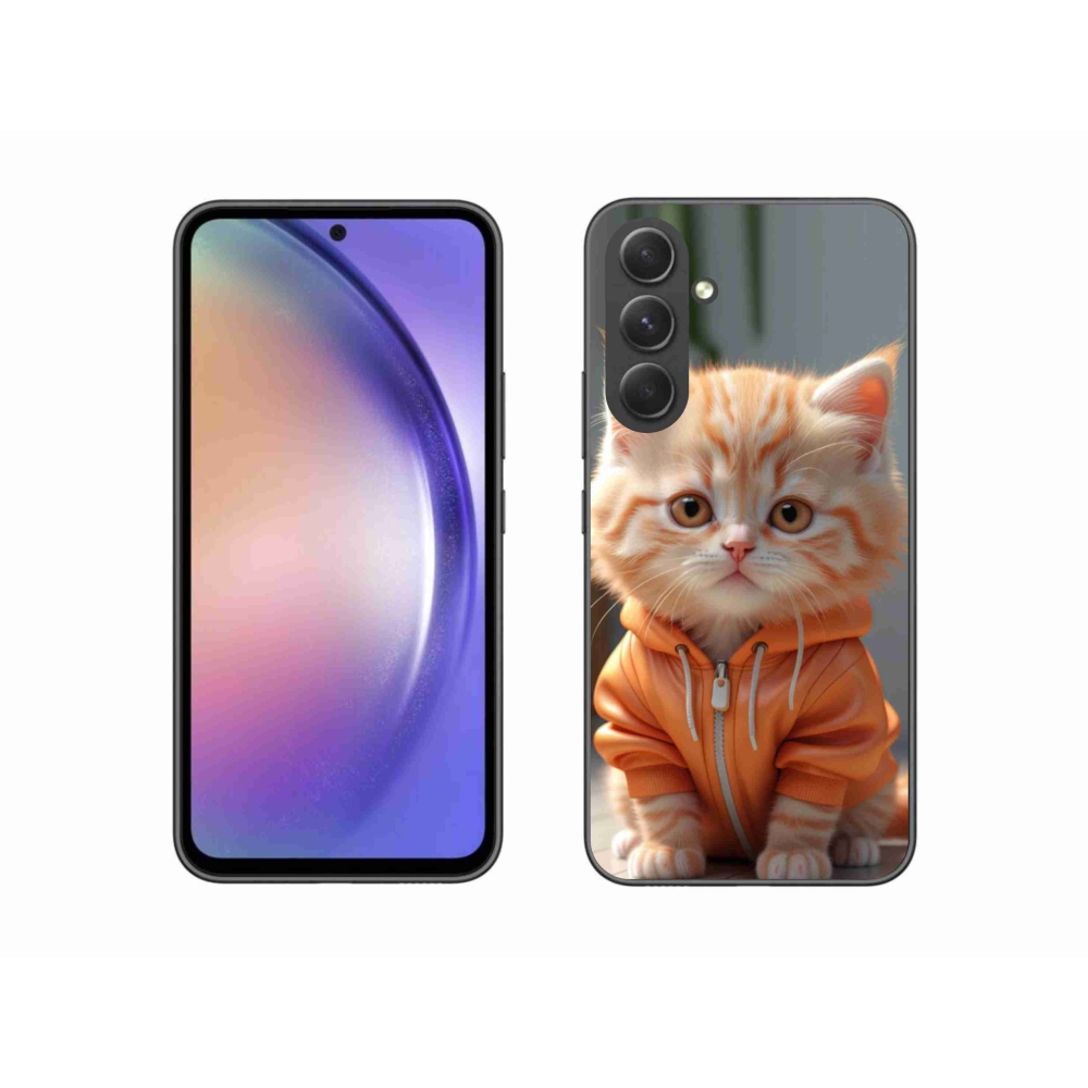 Gelový kryt mmCase na Samsung Galaxy A54 5G - kotě v mikině