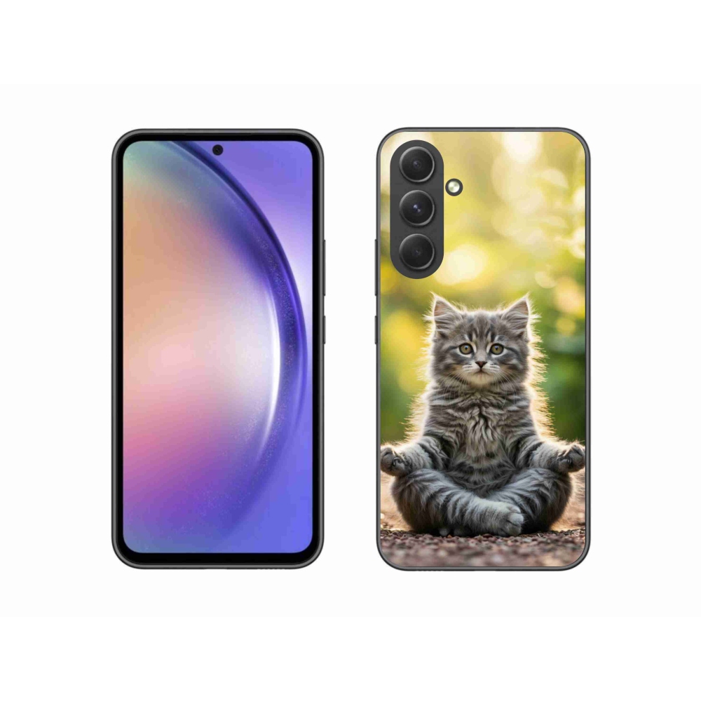 Gelový kryt mmCase na Samsung Galaxy A54 5G - meditující kotě