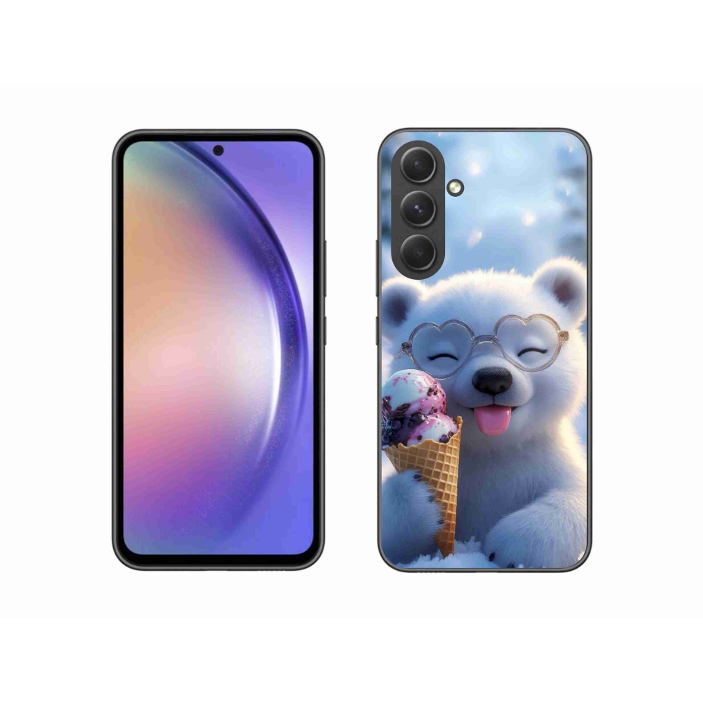 Gelový kryt mmCase na Samsung Galaxy A54 5G - medvídek se zmrzlinou