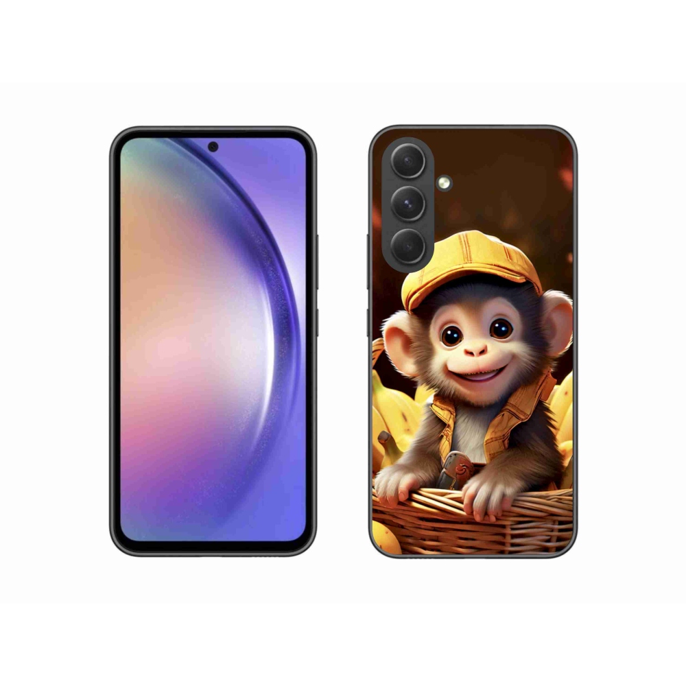 Gelový kryt mmCase na Samsung Galaxy A54 5G - opice v košíku