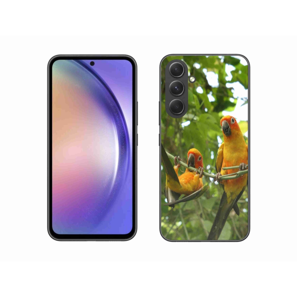 Gelový kryt mmCase na Samsung Galaxy A54 5G - papoušci aratingy