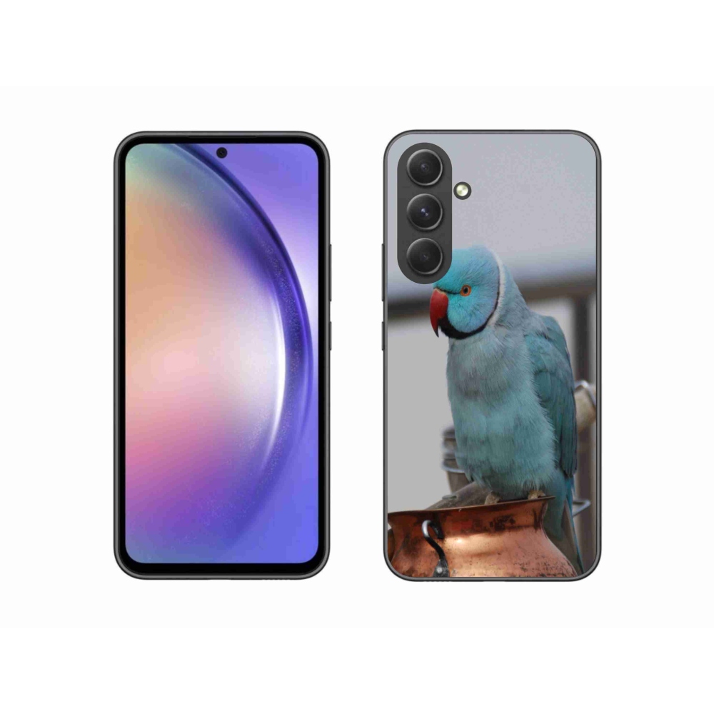 Gelový kryt mmCase na Samsung Galaxy A54 5G - papoušek alexandr modrý