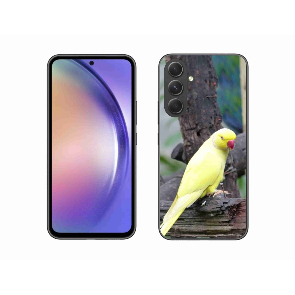Gelový kryt mmCase na Samsung Galaxy A54 5G - papoušek alexandr žlutý