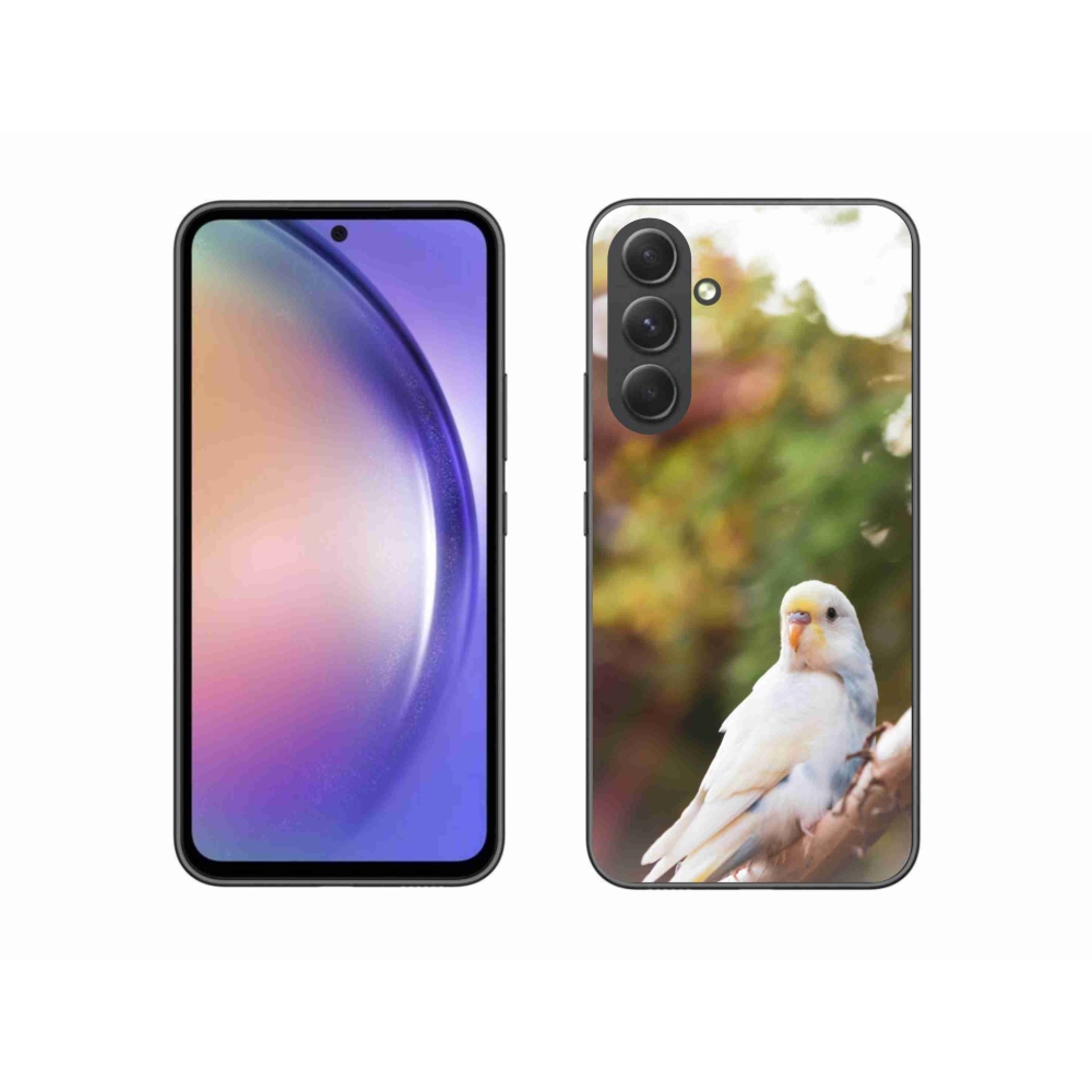 Gelový kryt mmCase na Samsung Galaxy A54 5G - papoušek andulka bílá