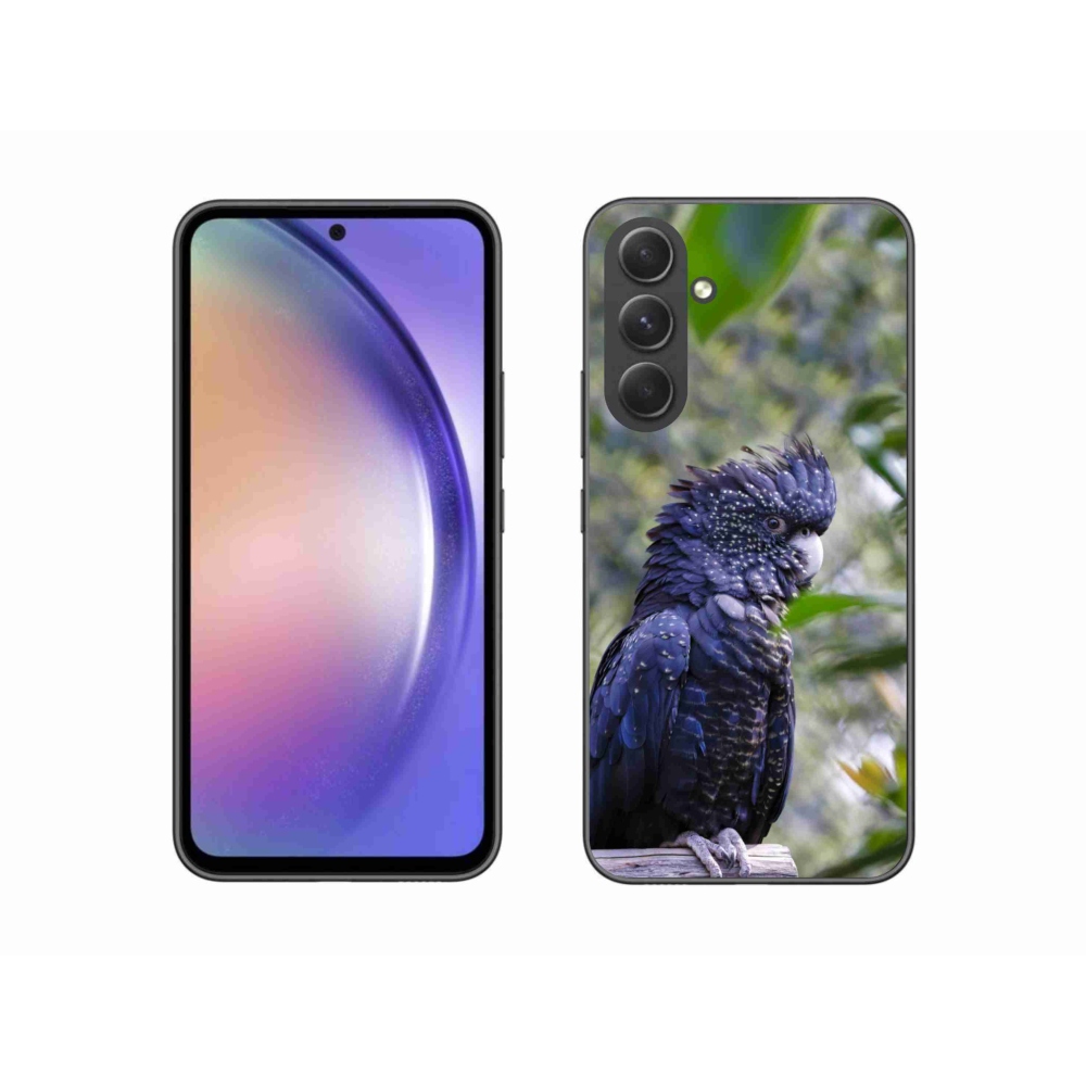 Gelový kryt mmCase na Samsung Galaxy A54 5G - papoušek kakadu černý