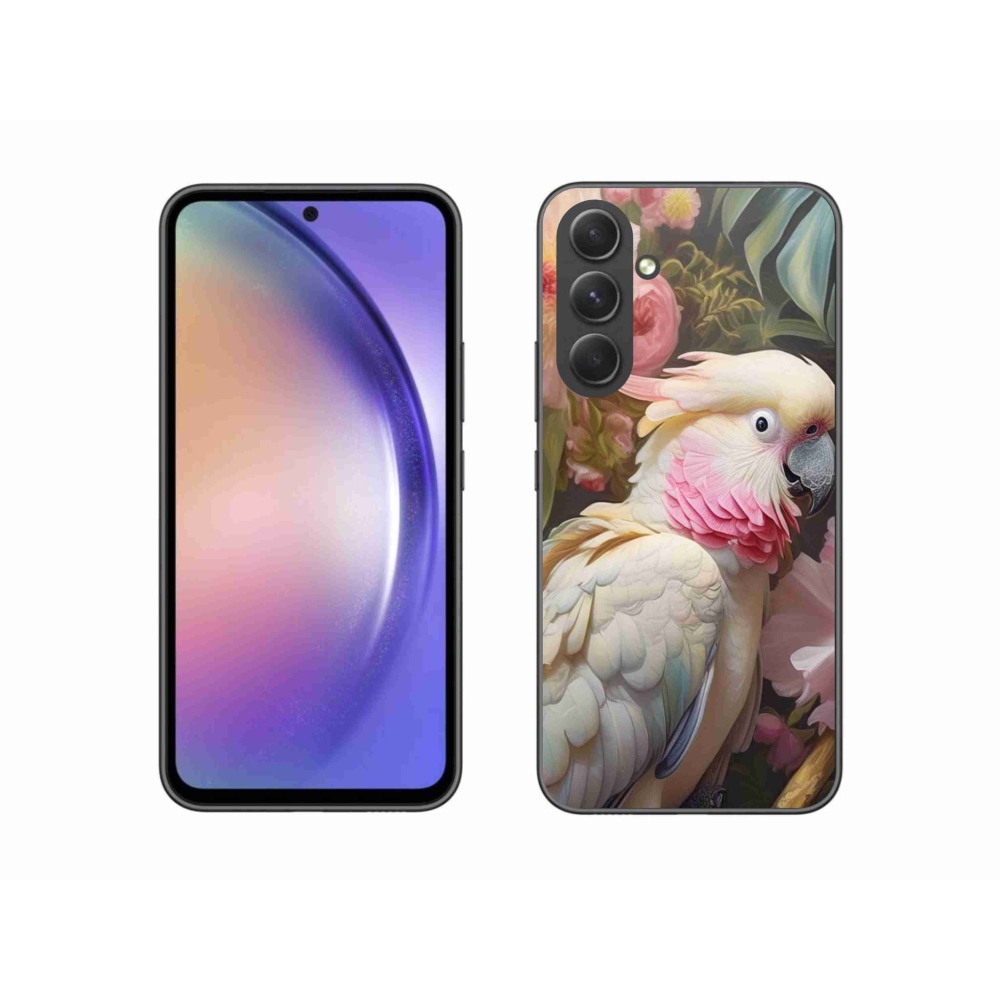 Gelový kryt mmCase na Samsung Galaxy A54 5G - papoušek kakadu růžový 2