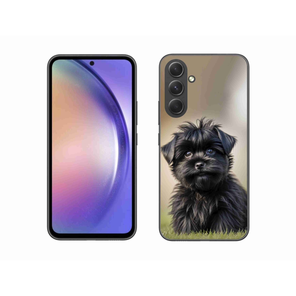 Gelový kryt mmCase na Samsung Galaxy A54 5G - roztomilý černý pejsek