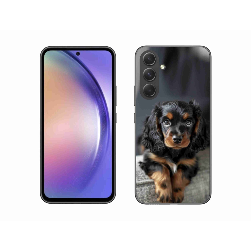 Gelový kryt mmCase na Samsung Galaxy A54 5G - roztomilý dlouhosrstý jezevčík