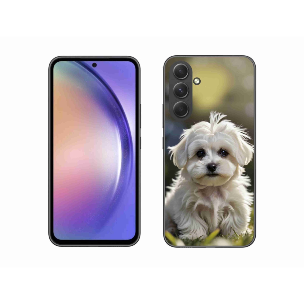 Gelový kryt mmCase na Samsung Galaxy A54 5G - roztomilý maltézský psík