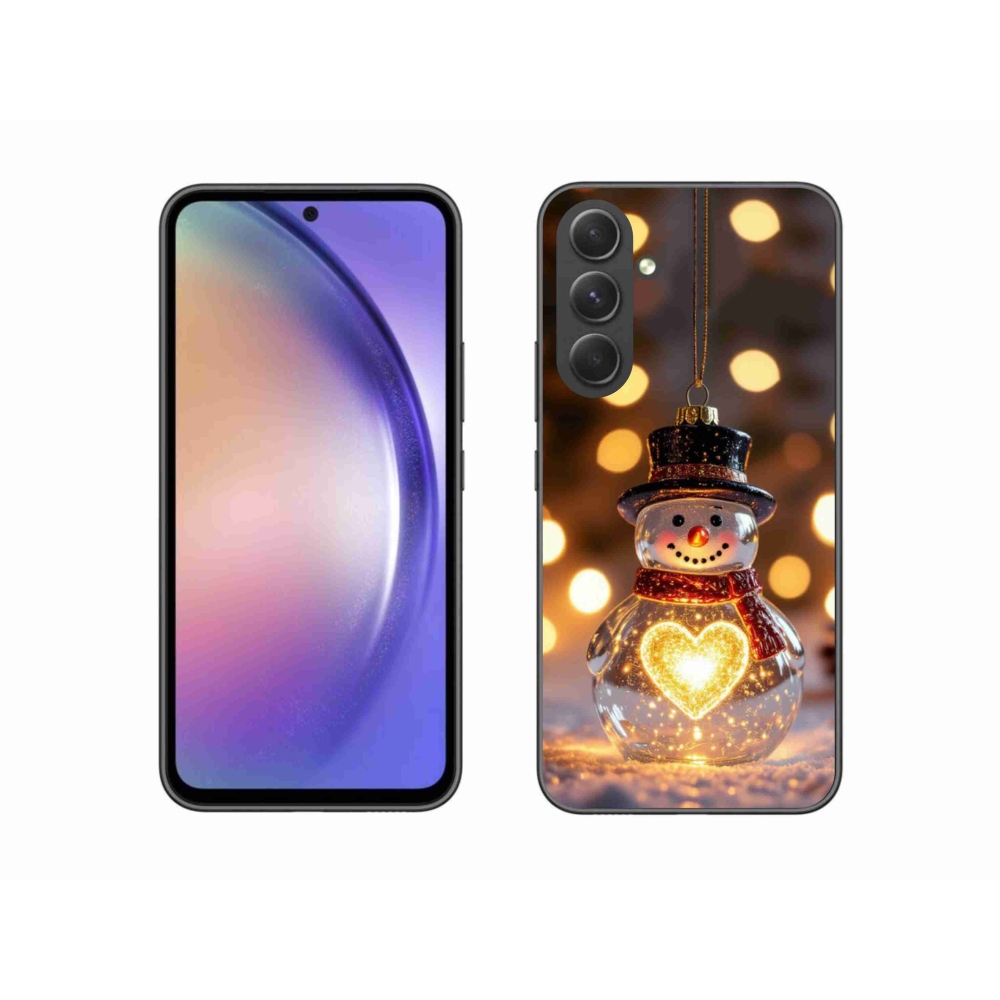 Gelový kryt mmCase na Samsung Galaxy A54 5G - svítící vánoční sněhulák