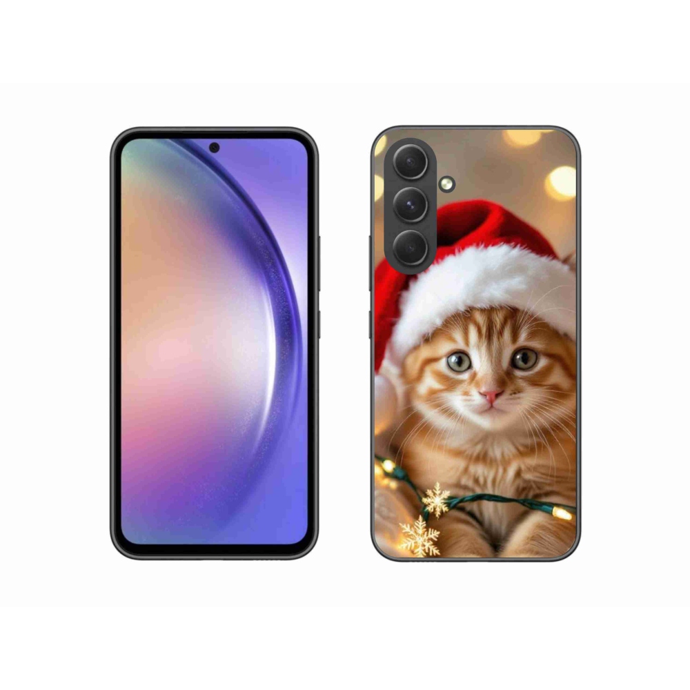 Gelový kryt mmCase na Samsung Galaxy A54 5G - vánoční kotě