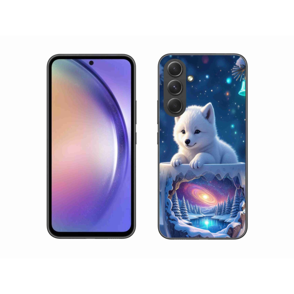 Gelový kryt mmCase na Samsung Galaxy A54 5G - vánoční štěně