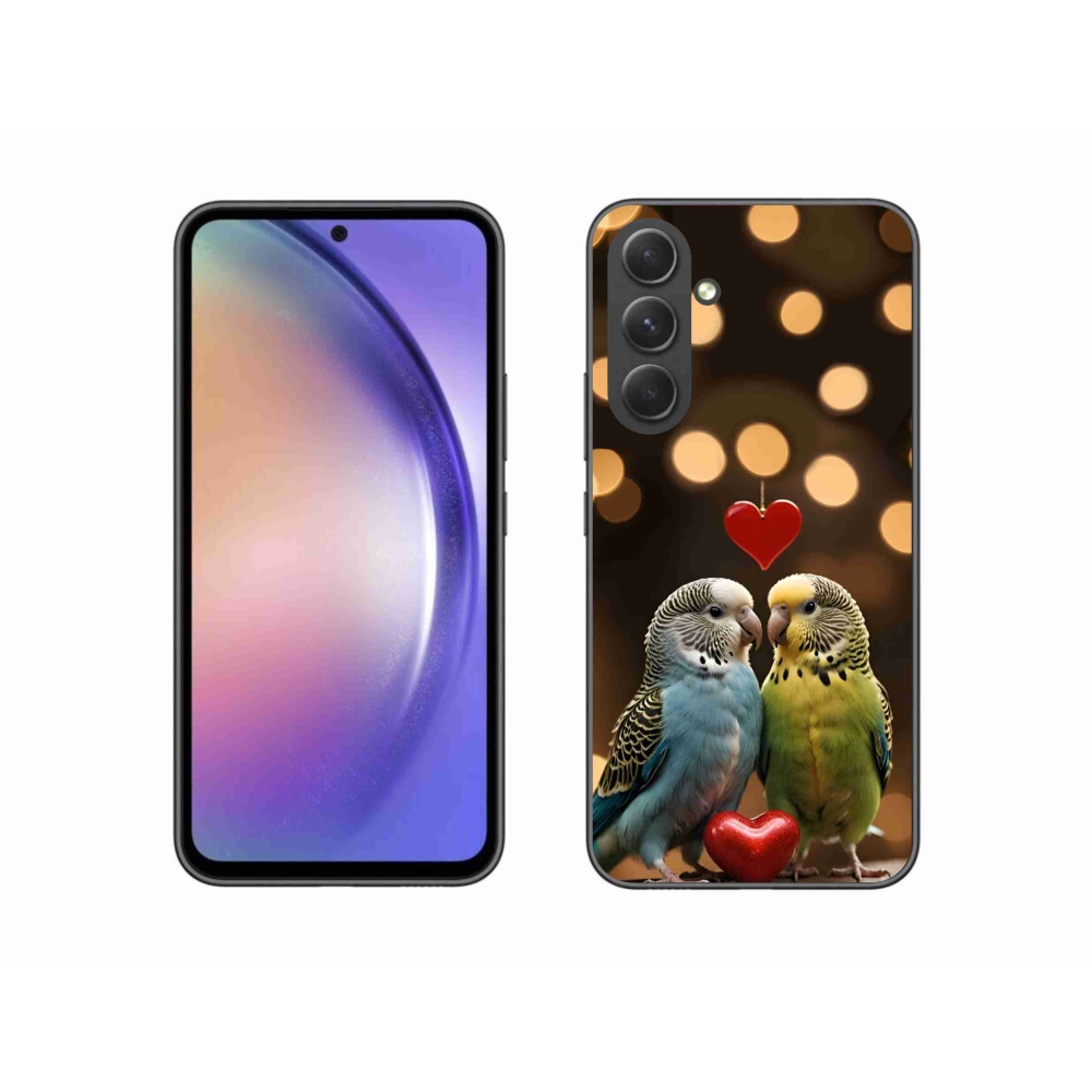 Gelový kryt mmCase na Samsung Galaxy A54 5G - zamilovaní papoušci