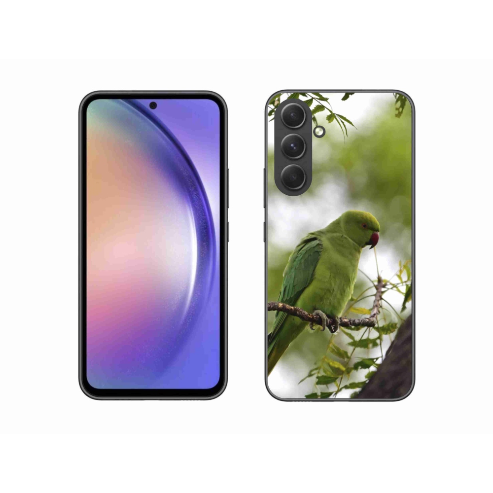 Gelový kryt mmCase na Samsung Galaxy A54 5G - zelený papoušek