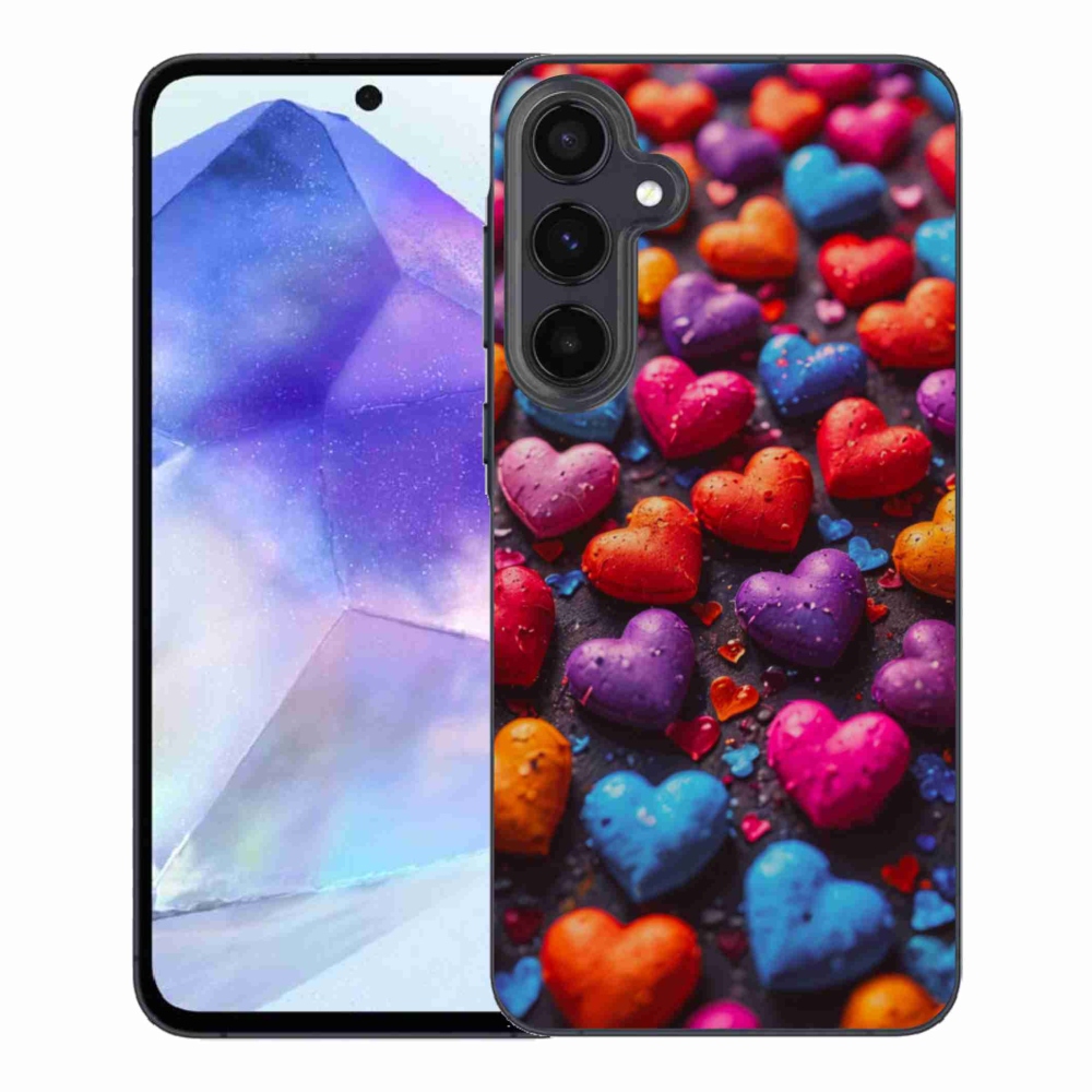 Gelový kryt mmCase na Samsung Galaxy A55 5G - barevná srdce