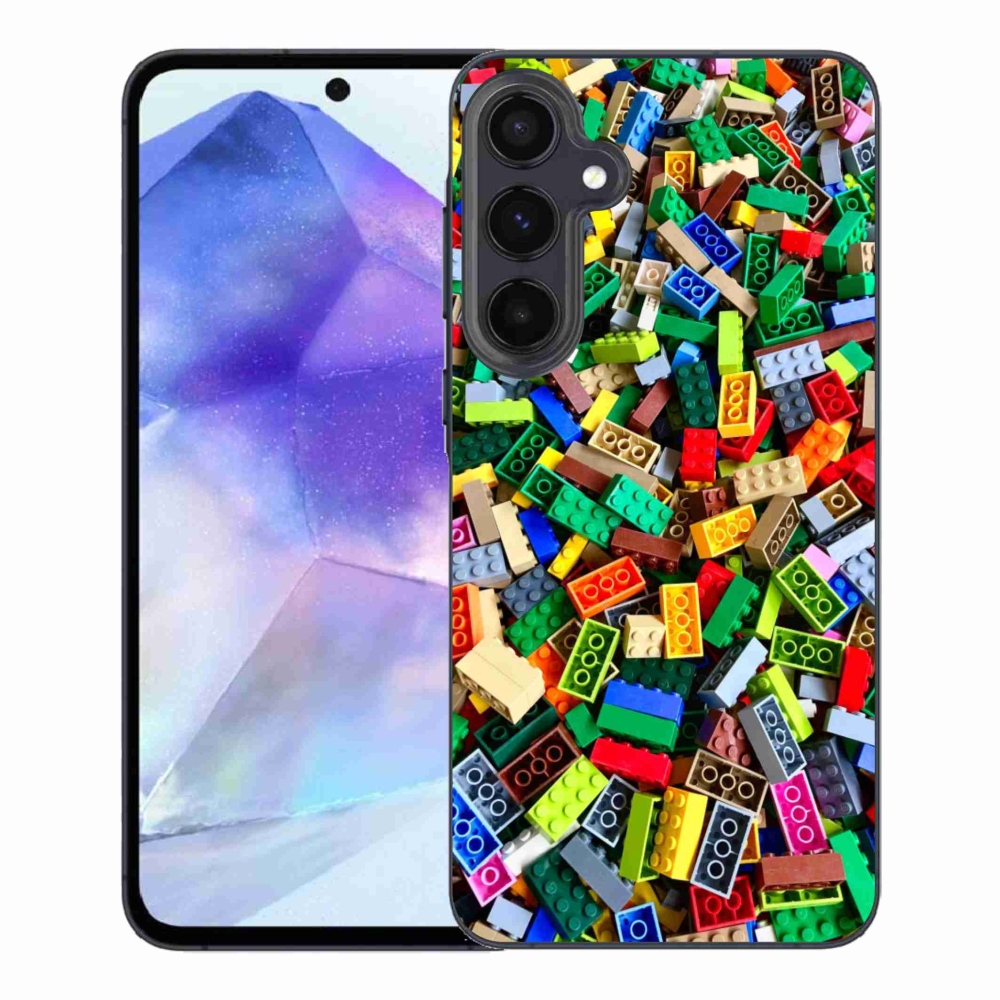 Gelový kryt mmCase na Samsung Galaxy A55 5G - barevné stavební kostky