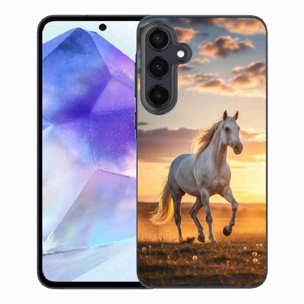 Gelový kryt mmCase na Samsung Galaxy A55 5G - běžící bílý kůň 2