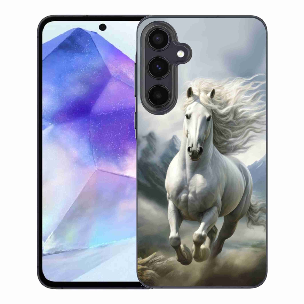 Gelový kryt mmCase na Samsung Galaxy A55 5G - běžící bílý kůň 3