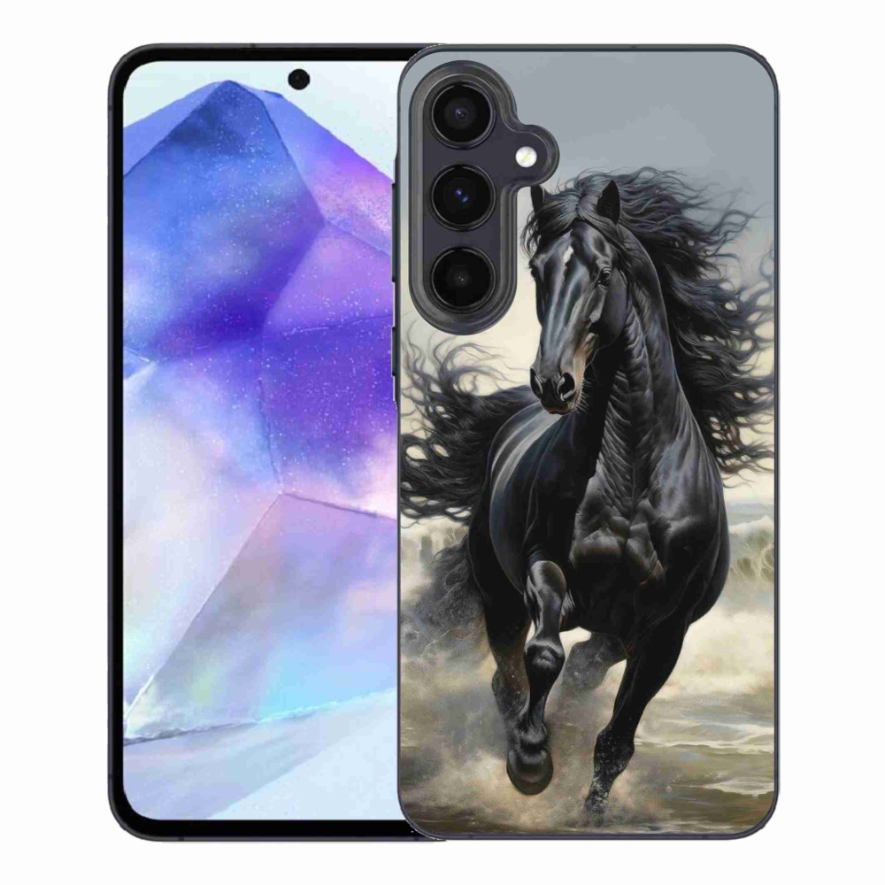 Gelový kryt mmCase na Samsung Galaxy A55 5G - běžící černý kůň