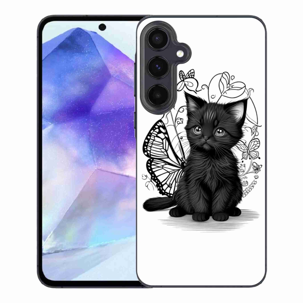 Gelový kryt mmCase na Samsung Galaxy A55 5G - černé kotě