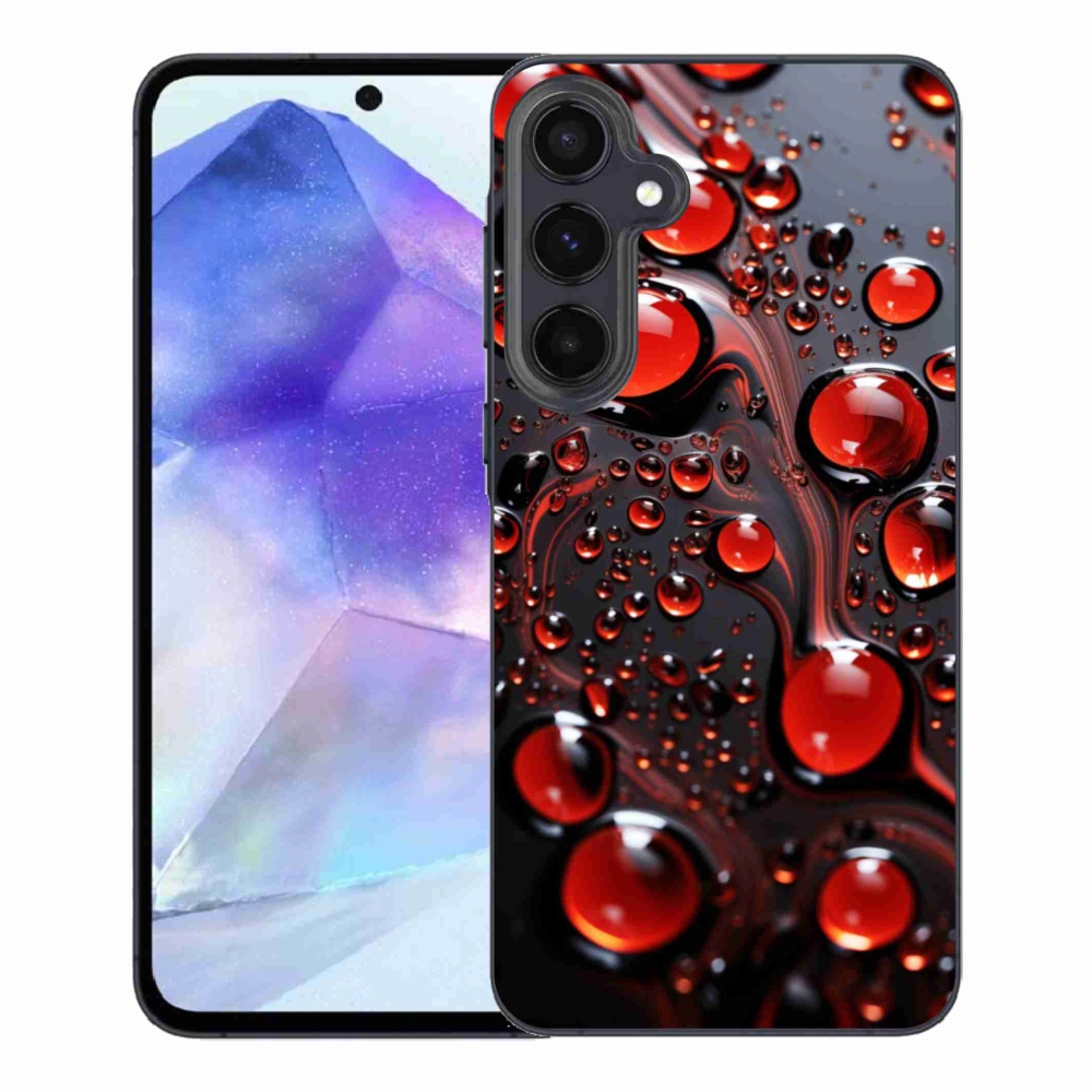 Gelový kryt mmCase na Samsung Galaxy A55 5G - červené kapky 2