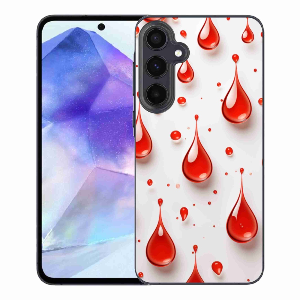 Gelový kryt mmCase na Samsung Galaxy A55 5G - červené kapky