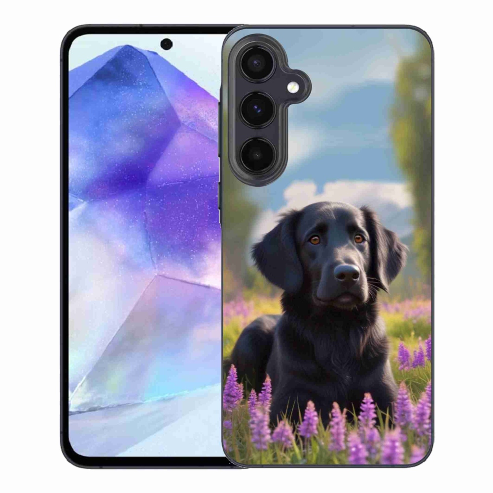 Gelový kryt mmCase na Samsung Galaxy A55 5G - elegantní černý retrívr