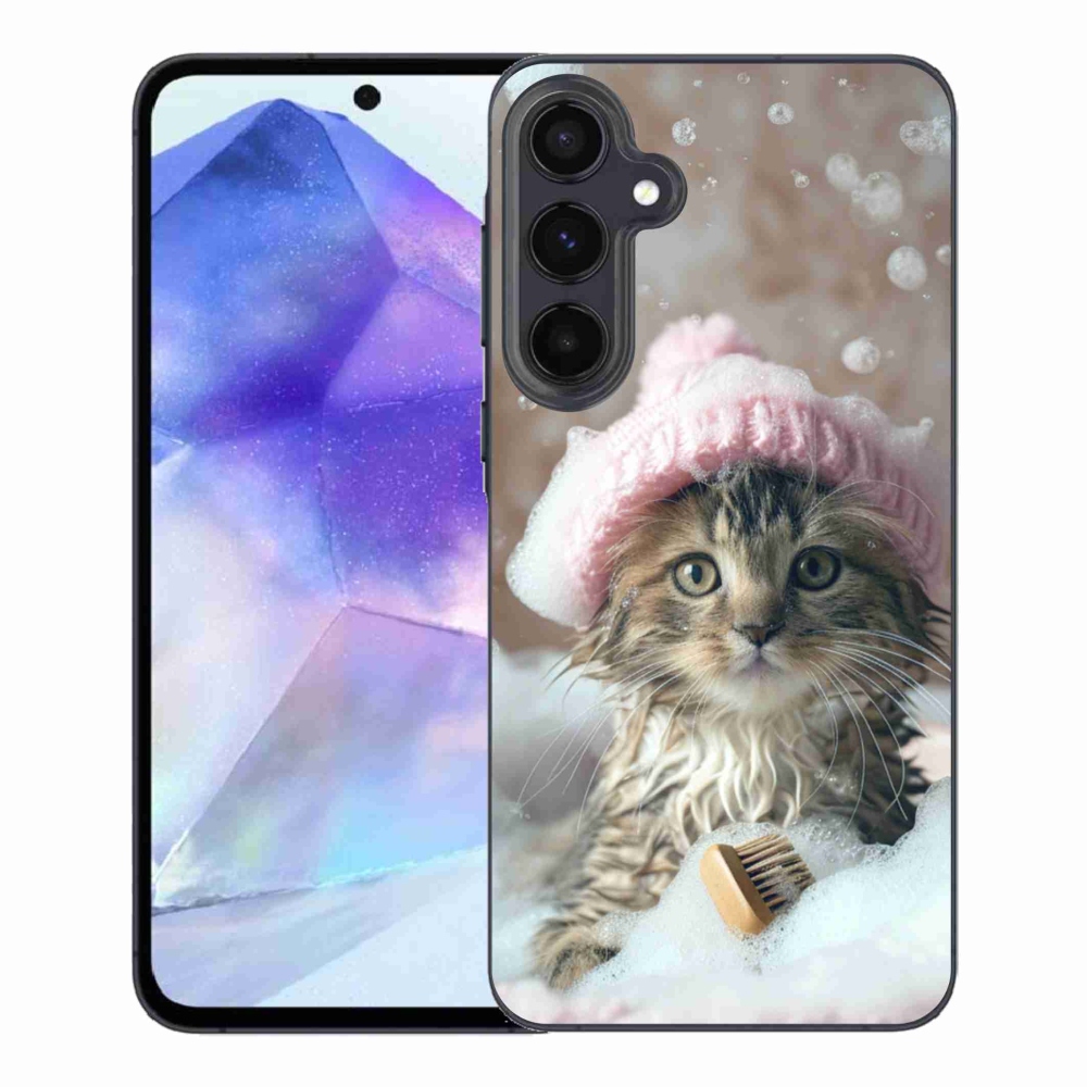 Gelový kryt mmCase na Samsung Galaxy A55 5G - kotě a koupel