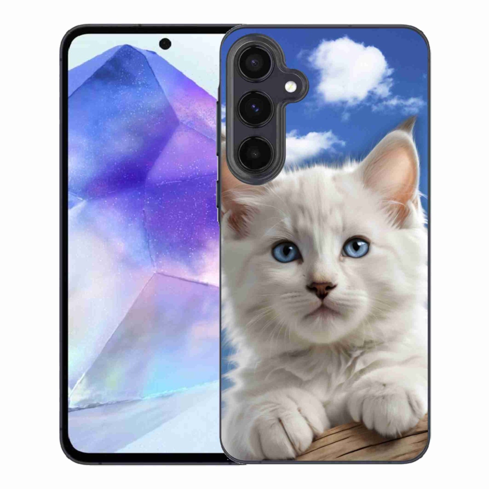 Gelový kryt mmCase na Samsung Galaxy A55 5G - kotě a oblaka