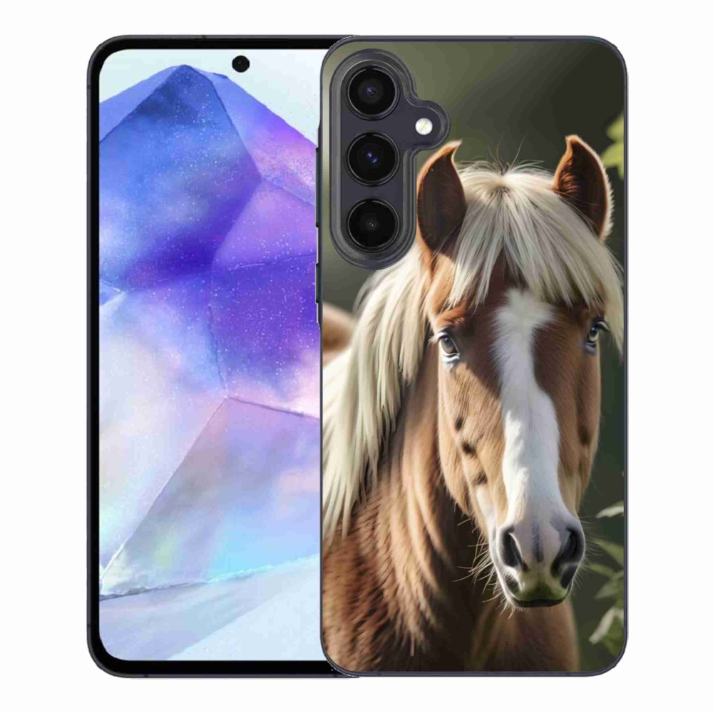 Gelový kryt mmCase na Samsung Galaxy A55 5G - kůň se světlou hřívou