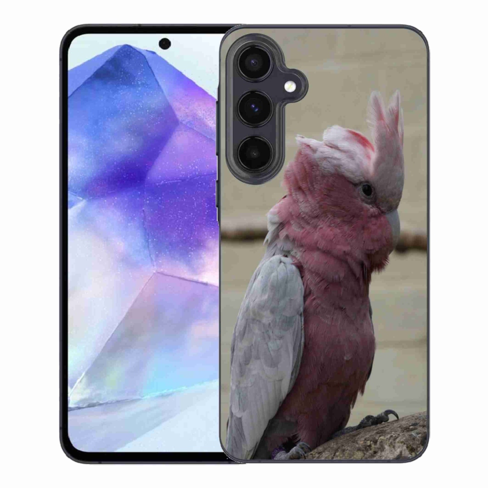 Gelový kryt mmCase na Samsung Galaxy A55 5G - papoušek kakadu růžový