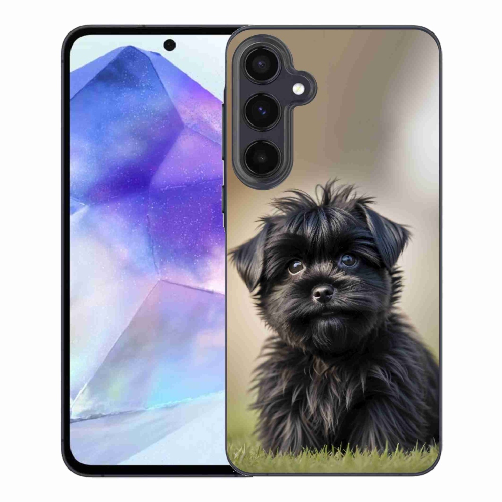Gelový kryt mmCase na Samsung Galaxy A55 5G - roztomilý černý pejsek