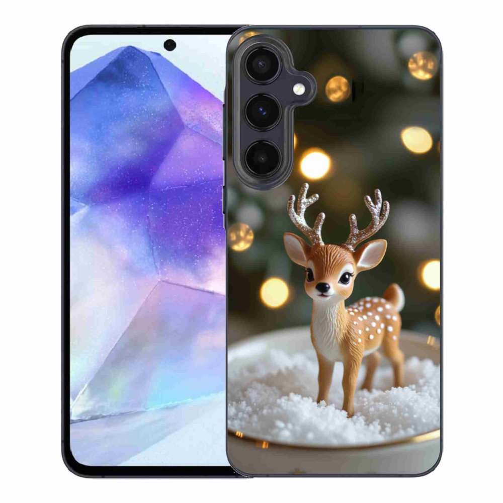 Gelový kryt mmCase na Samsung Galaxy A55 5G - roztomilý vánoční jelen
