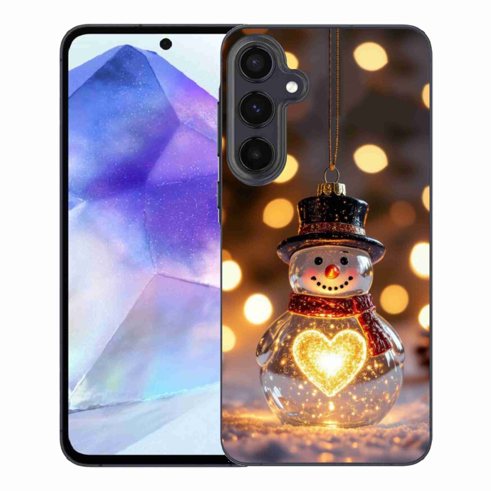 Gelový kryt mmCase na Samsung Galaxy A55 5G - svítící vánoční sněhulák